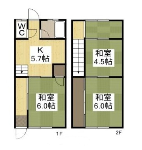 岡山県岡山市南区福吉町（一戸建）の賃貸物件の間取り
