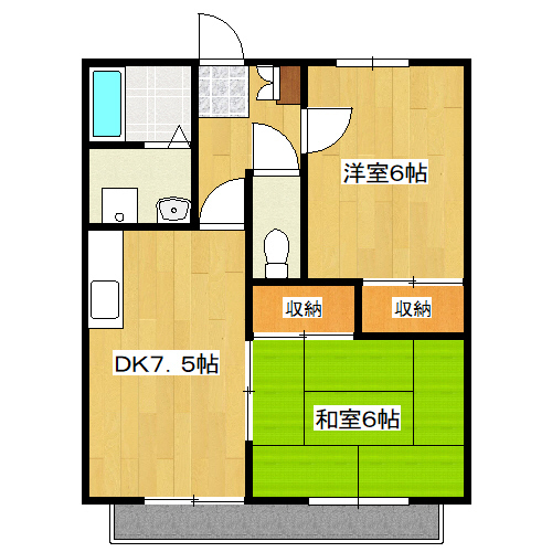 備前市伊部のアパートの間取り