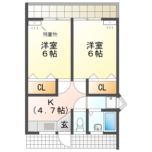 ユートピア２１（ゼロ賃貸）の間取り