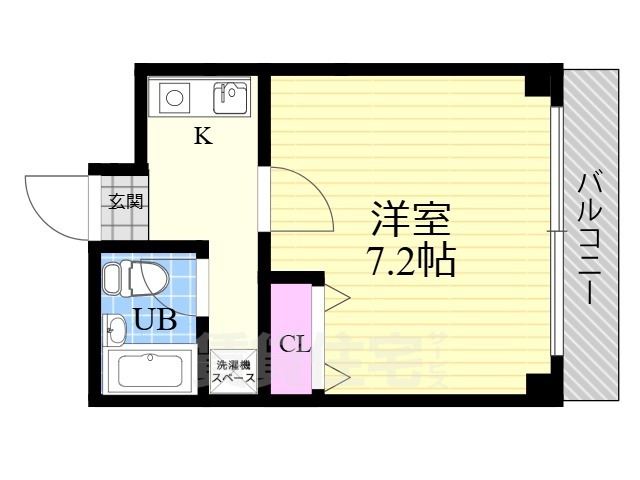 京都市上京区高台院竪町のマンションの間取り