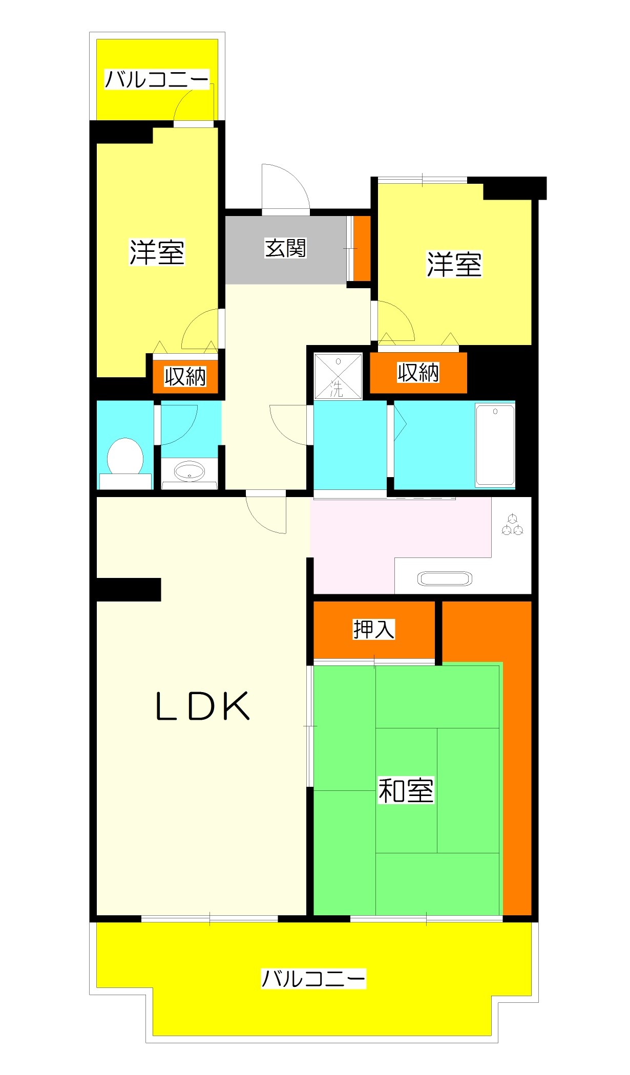 取手中央タウンG棟の間取り