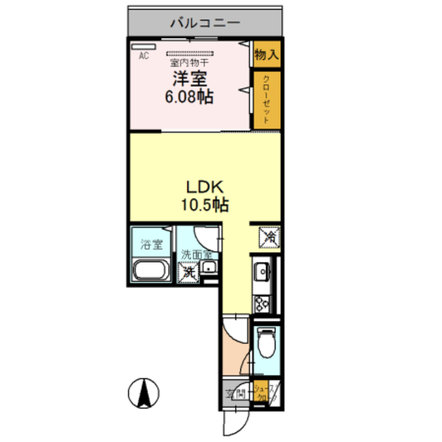 セントラル ポー　AAの間取り