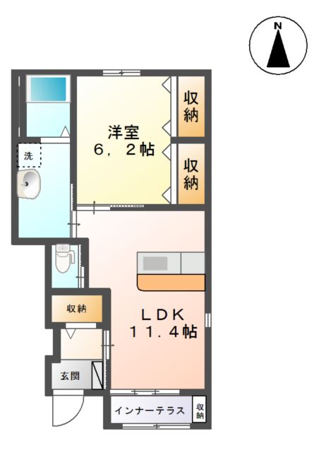 シャイン ヴィレッジ 大木戸 Ａの間取り