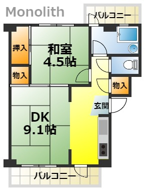 泉大津市助松団地のマンションの間取り