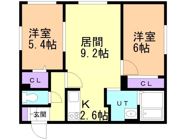 札幌市中央区北三条東のマンションの間取り