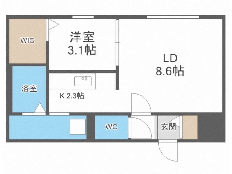 Livease kitamaruyama(リヴィースキタマルヤマ)の間取り