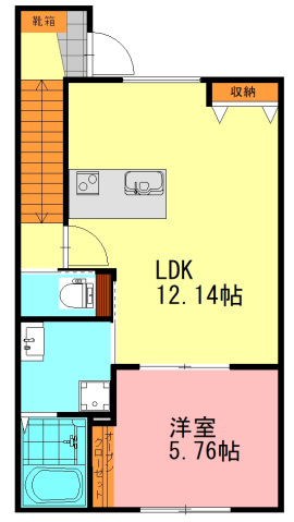 広島市安佐南区緑井のアパートの間取り