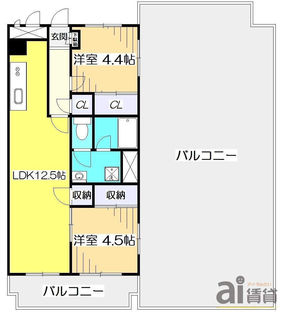 東村山市栄町のアパートの間取り