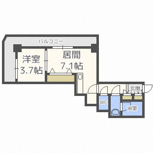 札幌市中央区南九条西のマンションの間取り