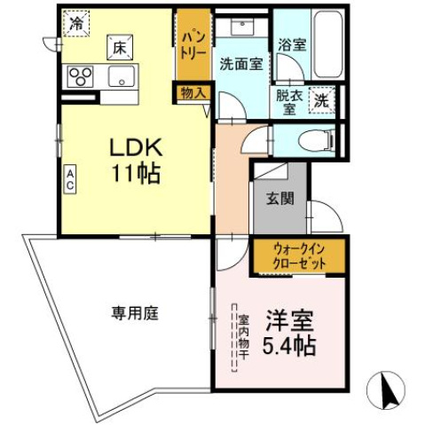 広島市佐伯区皆賀のアパートの間取り