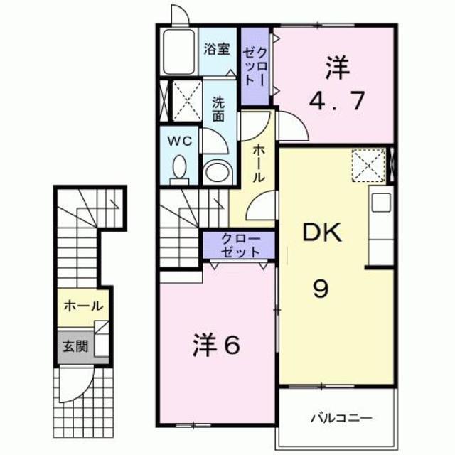 菊池郡大津町大字陣内のアパートの間取り