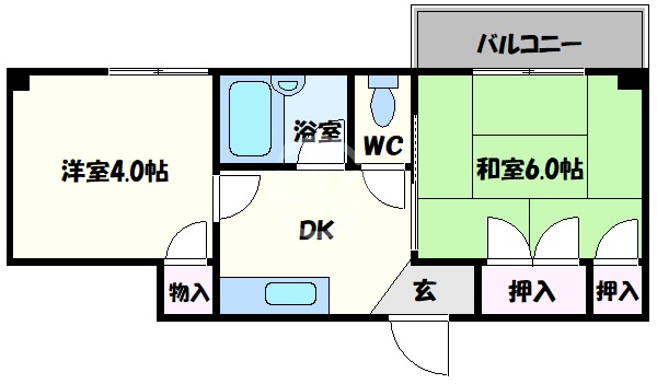 大阪市大正区泉尾のマンションの間取り