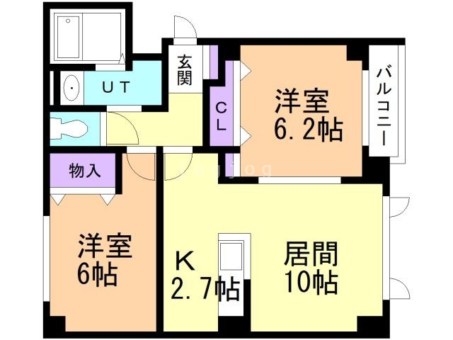 札幌市北区篠路二条のアパートの間取り