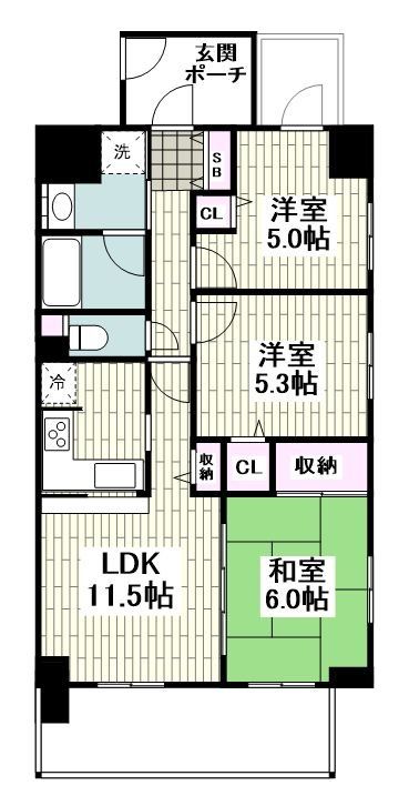 藤沢市藤沢のマンションの間取り