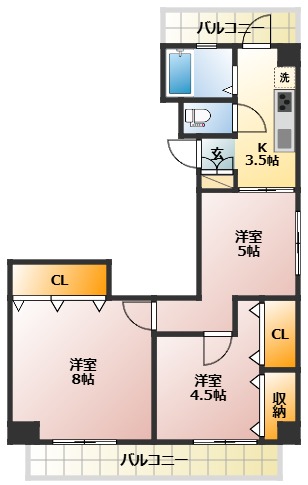 サンハイツの間取り