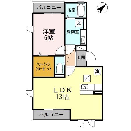 日野市東豊田のアパートの間取り