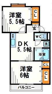 狛江市岩戸北のアパートの間取り