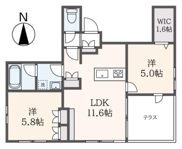 大和市大和東のマンションの間取り