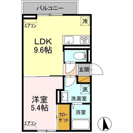 D-room弁天3丁目　Cの間取り