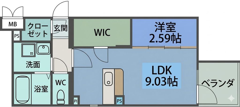 レジデンシャルジェム井尻駅の間取り写真