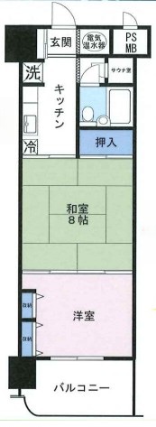 フラワーパレス白子1405号室貸家の間取り写真