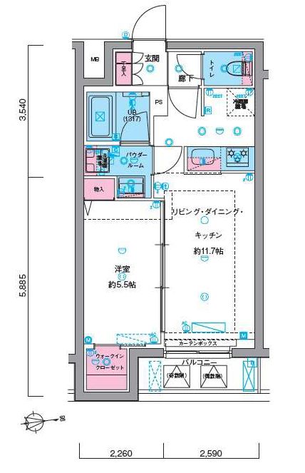 ジェノヴィア東向島skygarden 310の間取り写真