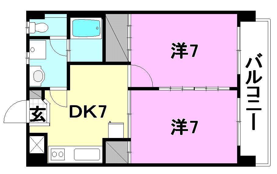 松山市高岡町のマンションの間取り