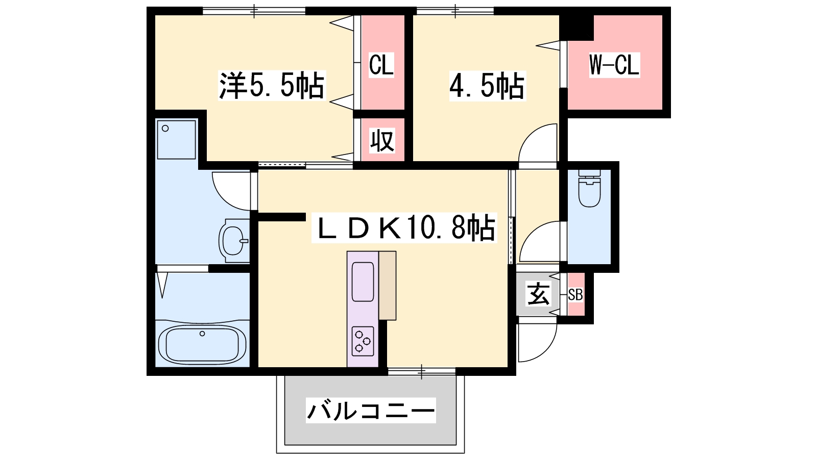 兵庫県姫路市大津区平松の賃貸アパートの間取り