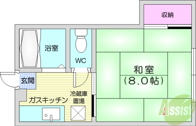 仙台市宮城野区鶴巻のアパートの間取り