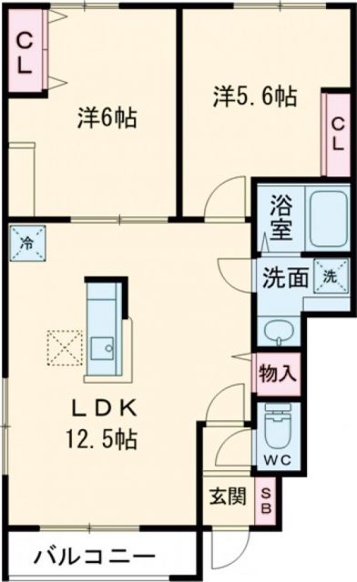 水戸市内原町のアパートの間取り