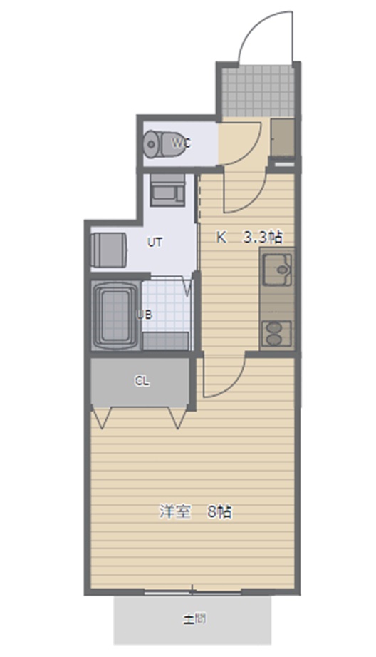 Room天皇寺の間取り