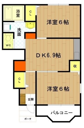 伊勢市御薗町小林のアパートの間取り