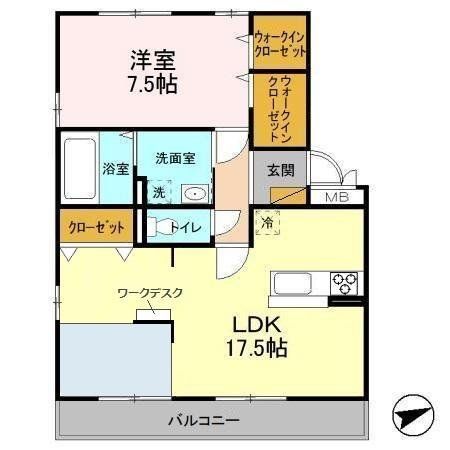 千葉市若葉区みつわ台のアパートの間取り