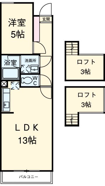 豊橋市原町のアパートの間取り