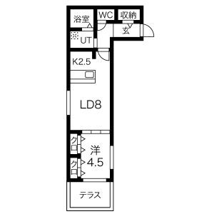 札幌市中央区南二十三条西のマンションの間取り