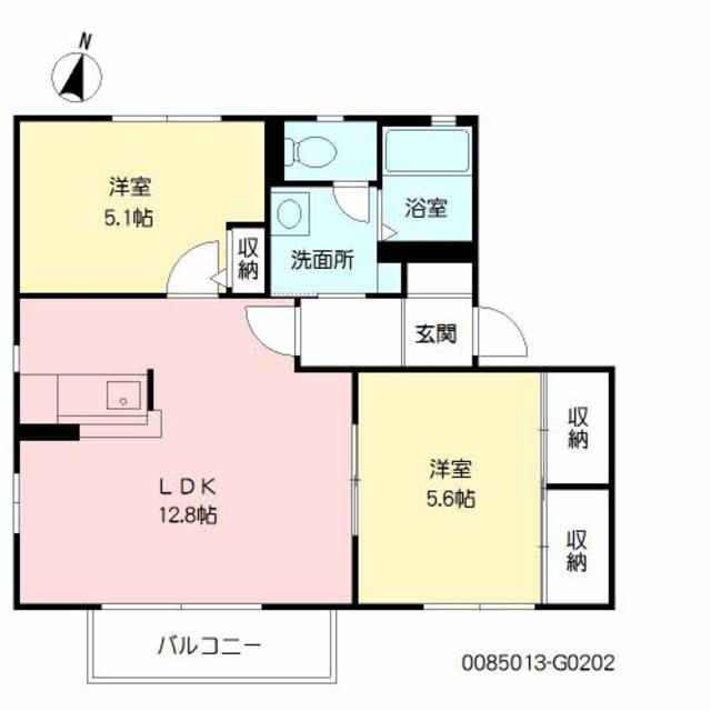 ハイラーク甘木　Ｇ棟の間取り