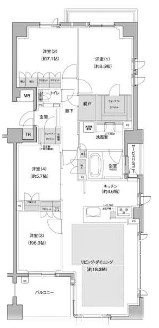 芦屋市朝日ケ丘町のマンションの間取り