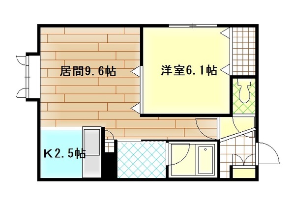 旭川市永山十二条のアパートの間取り