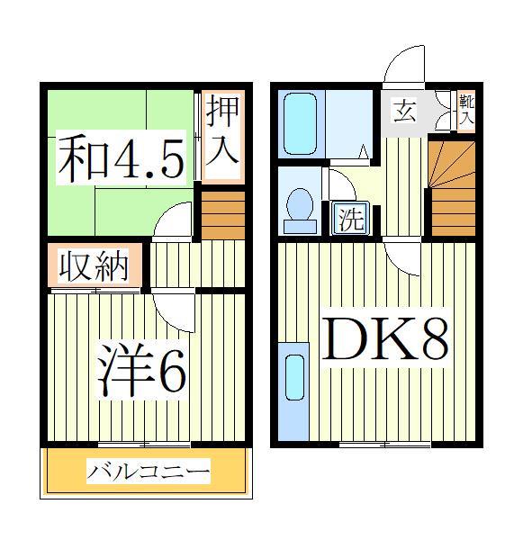 【松戸市横須賀のアパートの間取り】