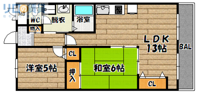 大阪市東淀川区菅原のマンションの間取り