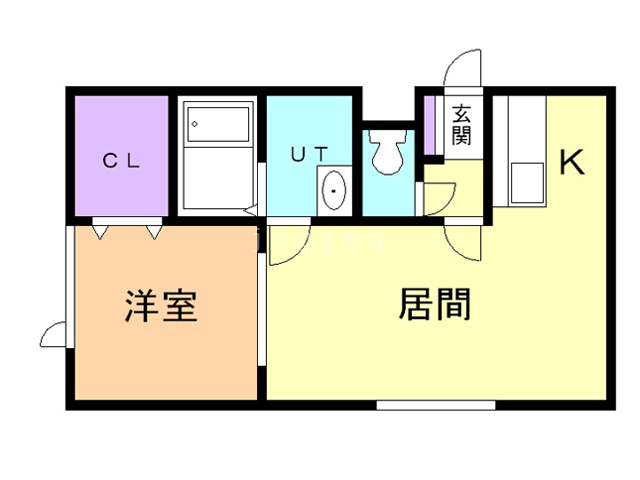 江別市向ケ丘のアパートの間取り