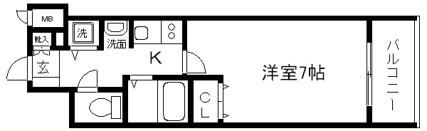 京都市下京区糸屋町のマンションの間取り