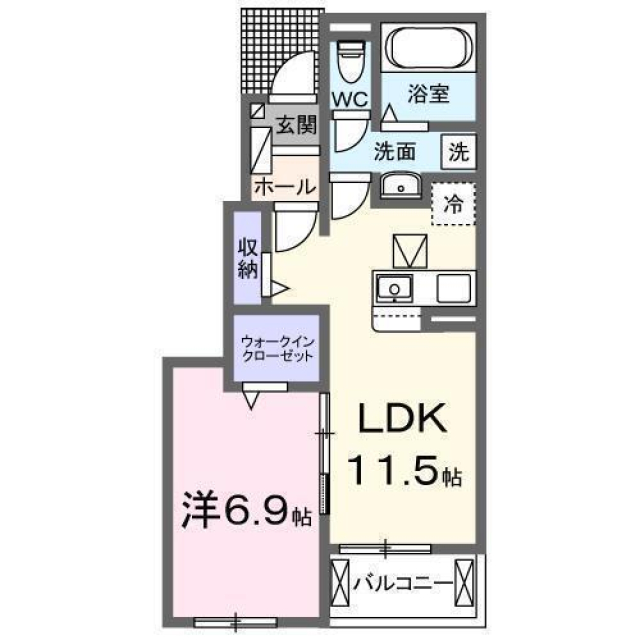 東温市北方のアパートの間取り