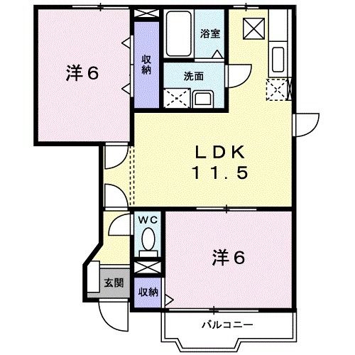 【和歌山市本脇のアパートの間取り】