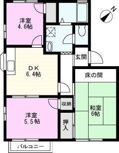 グリーンテラスＡ棟の間取り