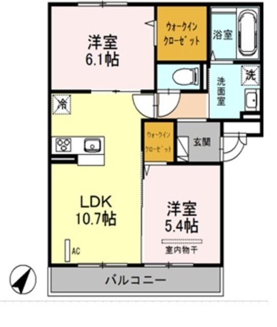 桶川市寿のアパートの間取り