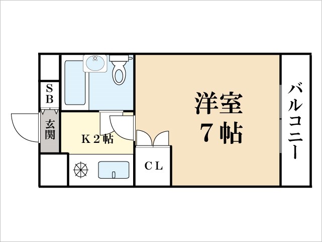 京田辺市三山木直田のマンションの間取り