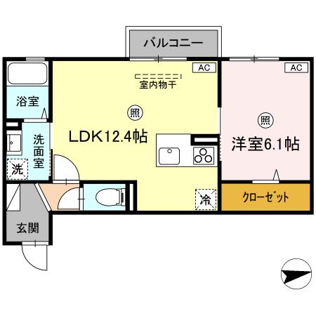 米子市道笑町のアパートの間取り