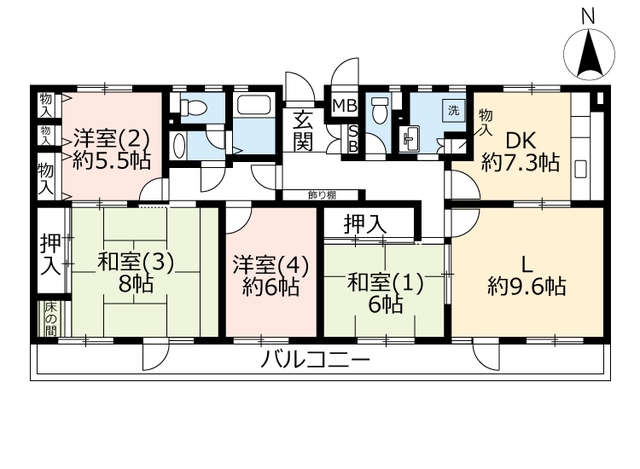 ＵＲ千葉ニュータウン高花の間取り