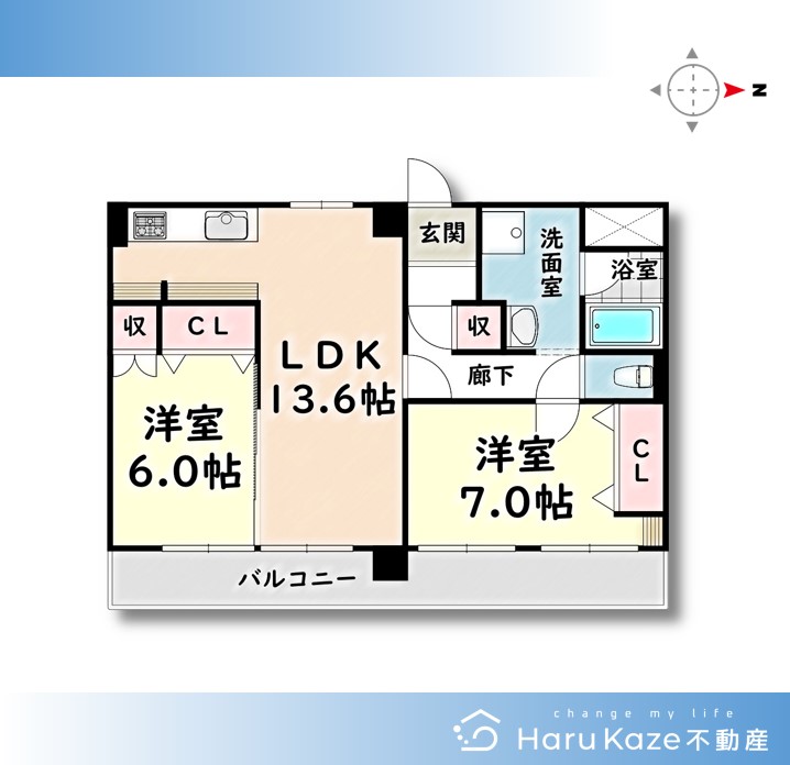 名古屋市瑞穂区姫宮町のマンションの間取り